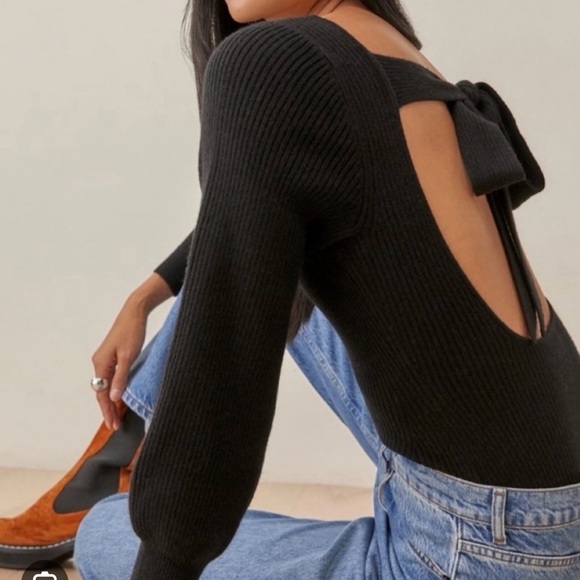 Reformation Sweaters - Reformation Black Off-the-Shoulder Sweater